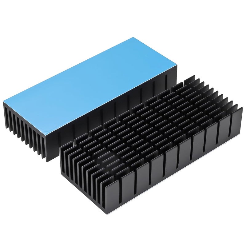 Manesi 2pcs 40mm Heatsink Kit 100mmx40mmx20mm + 3M8810 Thermal Conductive Adhesive Tape, Cooling Aluminium Heat Sink - Image 1
